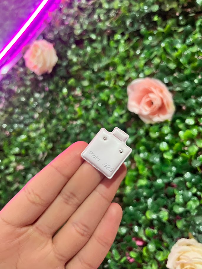 Arete De Plata Con Zirconia Chico