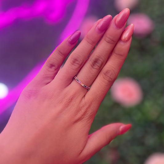 Anillo churumbela colores zigzag