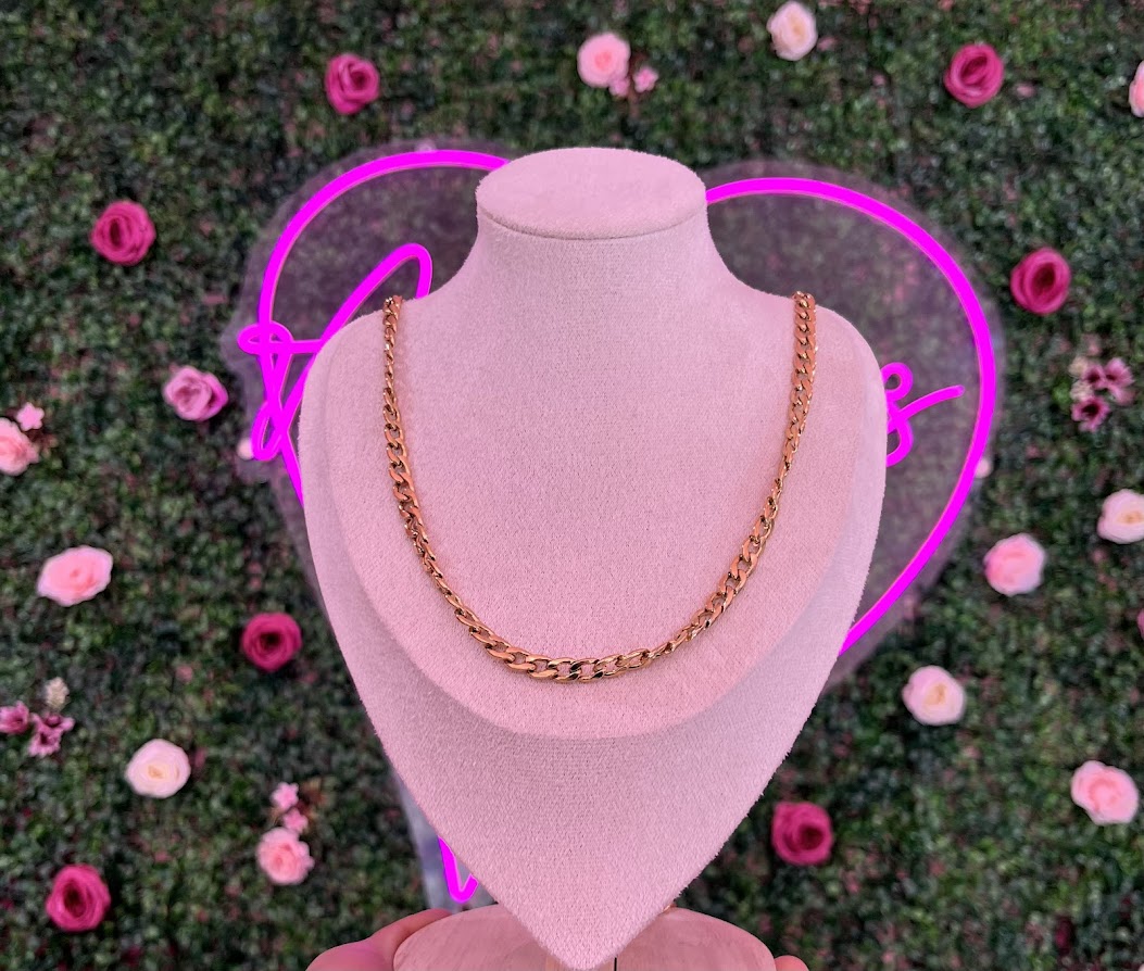 Cadena de acero inoxidable tipo Cartier dorada