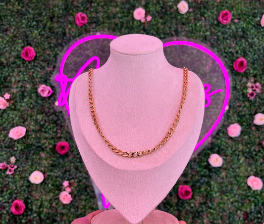 Cadena de acero inoxidable tipo Cartier dorada