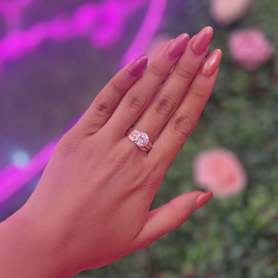 Anillo plata compromiso piedra grandez