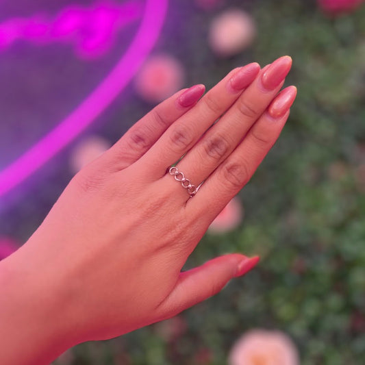 Anillo plata circulos y bolitas