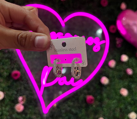 Arracadas de acero inoxidable, cuadradas