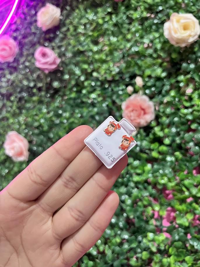 Arete Esmaltado De Plata