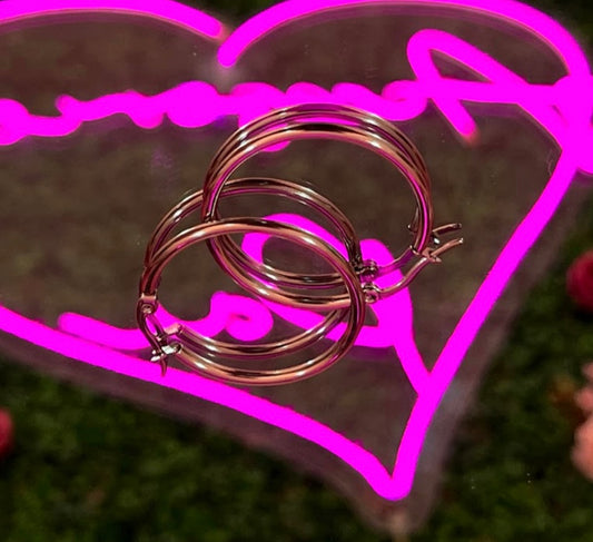 Arracadas de acero inoxidable, básicas