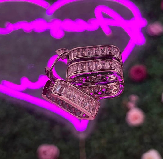 Arracadas de acero inoxidable, cuadradas