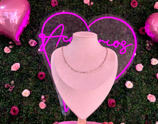 Cadena Con Eslabon Plano De Plata