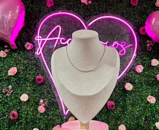 Cadena Plata Bolas Y Palitos Corta