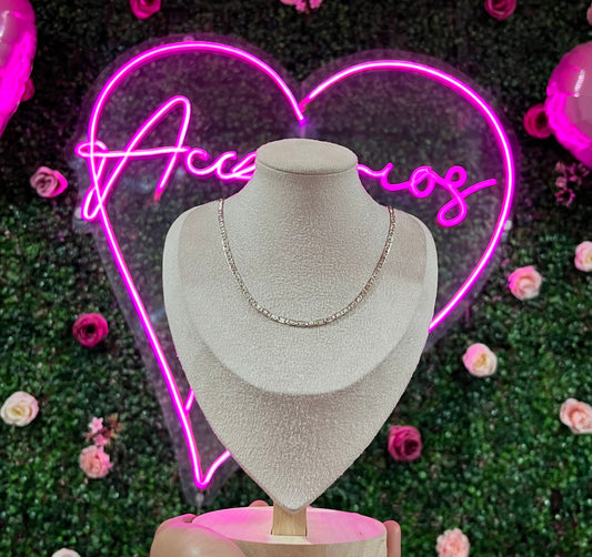 Cadena Plana Mediana De Plata