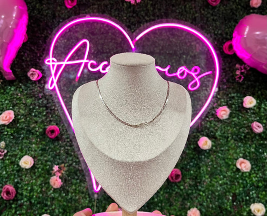 Cadena Plana De Plata